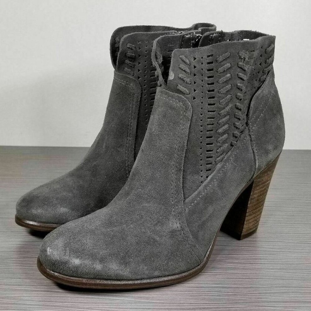 Vince Camuto Fenyia Bootie, Grey Suede, Womens Size 9 & 9.5